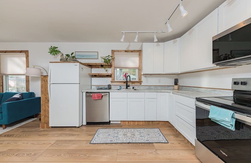 Swansboro House | Stylish Coastal Duplex A King Bed, Trundle, Terrace, Fenced Steps to Downtown