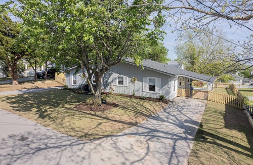 Swansboro House | Stylish Coastal Duplex A King Bed, Trundle, Terrace, Fenced Steps to Downtown