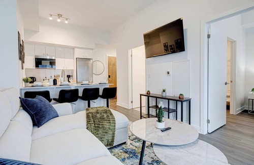 Kitchener Condo | Stylish Downtown Suite with Patio & City Views
