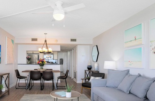 Port Canaveral Condo | Stylish Oceanfront Corner Unit Condo | Open Concept & Chic Decor