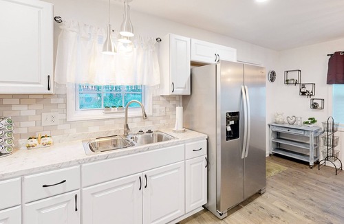 Charlotte House | Stylish & private guesthouse with sunny patio, central AC, & W/D - with pool