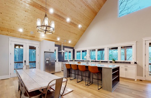 Berryville House | Stylish & spacious home - entertainer's deck with fireplace, TV, alfresco dining