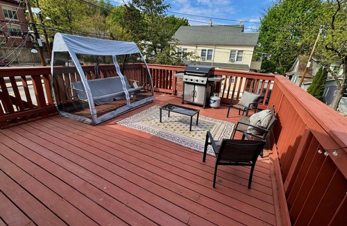 Clifton Apartment | Suburban Comfort w/Deck, Parking+Easy NYC Commute