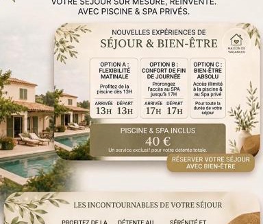 Rousson House | Suite Privée Spa Piscine séjour pro ou détente