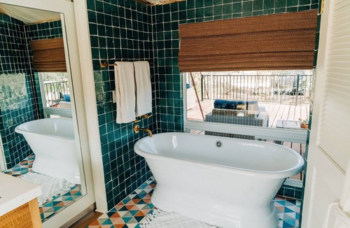 Prairie Lea House | Sundowner Safari Tent at Wahwahtaysee Resort on the San Marcos River