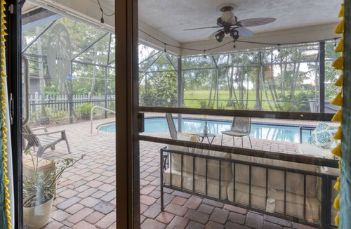 Riviera Beach House | Sunny 3BRD Private Screened In Pool On The Golf Course!