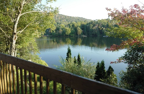 St-Adolphe-d'Howard House | Sunny south-facing lakefront cottage with sauna close to ski hills and trails