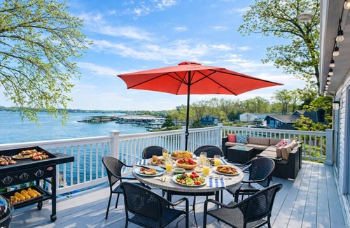 Lake of the Ozarks House | Sunset & Chill Lakefront 3 Bed/2Bath/Dock/Firepit/HotTub-10PP