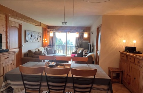 Villard-sur-Doron Apartment | Superb, cozy mountain apartment with shared pool.