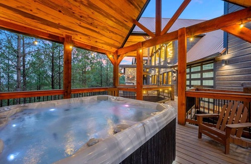 Broken Bow Cabin | Swimming Beaver Mansion · Indoor Pool Year-Round, Sleeps 28, Game Room, Views!
