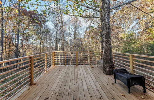 Ashland City Cottage | Tennessee Tranquility Fire Pit Forest Views