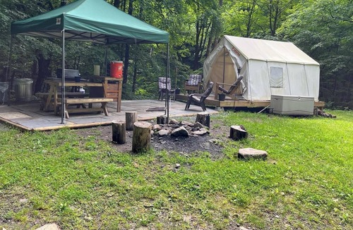 Fishs Eddy RV Rental | Tentrr Signature Site - Paradise Falls - Coleman Outfitted Site