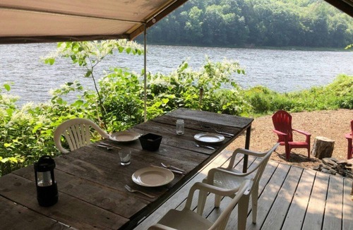 Pond Eddy RV Rental | Tentrr Signature Site - River's Edge Sunset