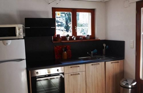 Lapoutroie Cottage | Terrace and garden with mountain views