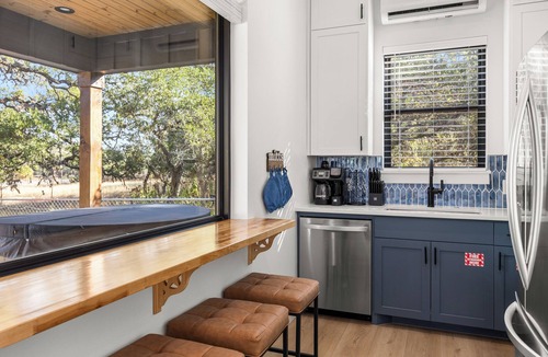 Boerne Cottage | The Acorn Haus ~ Cute Hill Country Tiny Home with private hot tub!