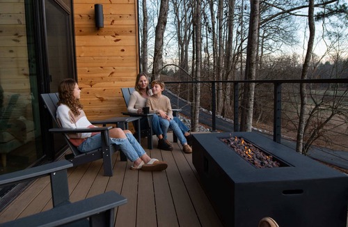 Dahlonega House | The Blend: Luxurious 2 BR A-Frame! Hot Tub! Fire Pit! Pond!