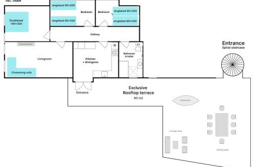 Odense Apartment | The Butterfly - House in Odense for 7 Persons with Luxury Rooftop Deck & Free Parking