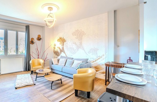 Quartier du vieux cimetiere Apartment | The elegant Japandi-200m from train station-Wifi-Nefflix