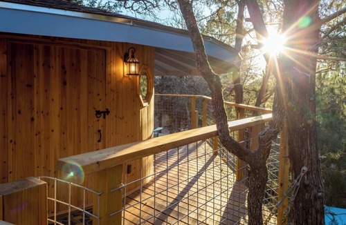 Paige Cabin | The Elf's Aerie, An Enchanting Dog-Friendly Treehouse in the Lost Pines Shire