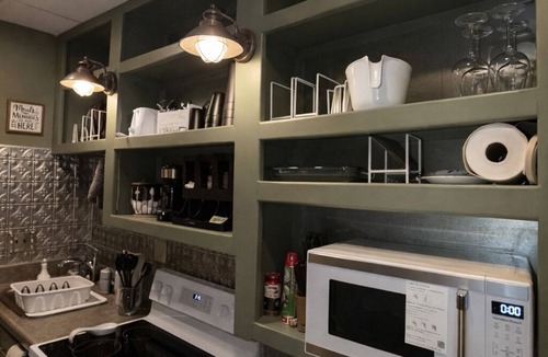 Shelbyville Apartment | The Emerald Escape: Moody emerald loft near the lake.