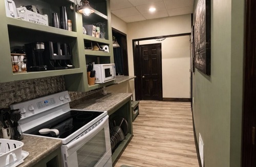 Shelbyville Apartment | The Emerald Escape: Moody emerald loft near the lake.