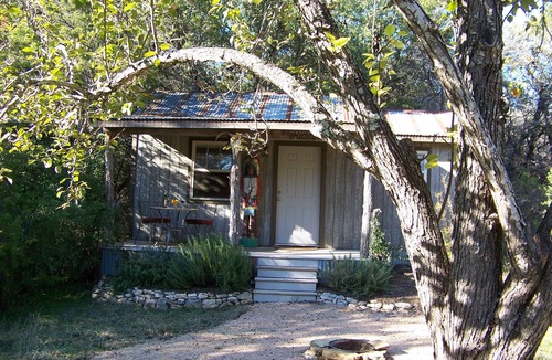 Leander Cabin | The Hideout is a quaint, cozy tiny house/cabin at Round Mountain Ranch