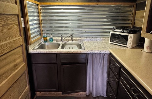 Pineville Cabin | The Little Sugar Shack rustic tiny cabin with private hot tub sunset star views
