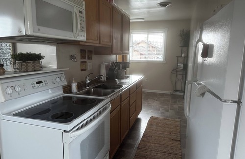 New Glarus Apartment | The Matterhorn Summit Gasthaus is a Second floor 1-bedroom apartment
