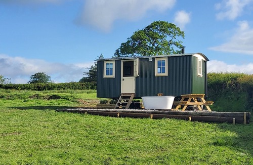 Pentrefelin Cabin | The Musterer's Hut, Outdoor Bath & Valley View