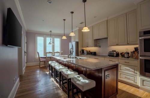 Southwest Raleigh House | The Oaks @ The Oberlin Palais | Five Points 5BR/7BA Destination Home with Golf Simulator, Fire Pit & Elevator