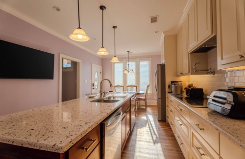 Southwest Raleigh House | The Oaks @ The Oberlin Palais | Five Points 5BR/7BA Destination Home with Golf Simulator, Fire Pit & Elevator