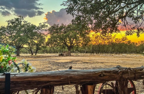 Mountain Home Cabin | The Outpost Cabin- Texas Hill Country Western-themed cabin for 4 in the woods near Kerrville & Fredericksburg
