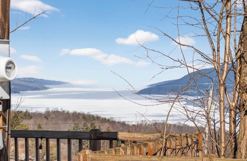 Naples Cabin | The Overlook Couples Tiny Cabin-HotTub-Firepit. Best view in the Finger Lakes!
