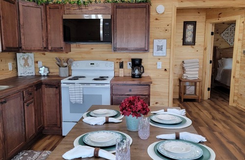 Dennis Cabin | The Red Magnolia on the Lake