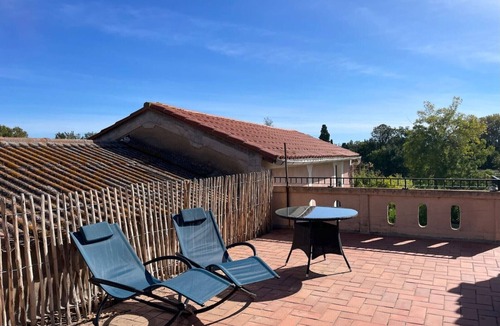 Saint-Esteve Apartment | The studio with its large, unoverlooked terrace, in a quiet location with private parking