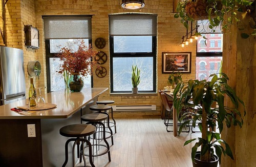 Exchange District Condo | theLOFTonJAMES, Historic Exchange District, Exposed Brick & Beams, High Ceilings