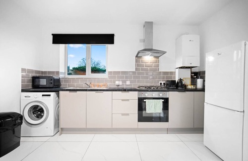 Cradley Heath Apartment | There is 1 bedroom with 1 small double bed, able to comfortably accommodate 2 guests.