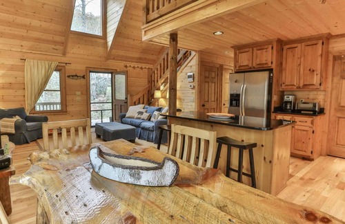 Mineral Bluff House | Toccoa Riverfront Retreat - Cabin on private Toccoa river shoreline