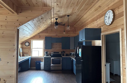 Beaver Island Apartment | Top Deck! Beaver Island Harbor view.