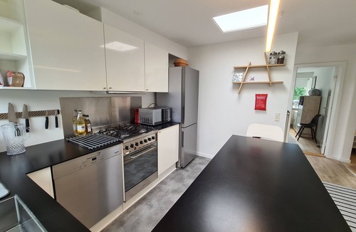 Naesby Condo | Townhouse with wooden terrace