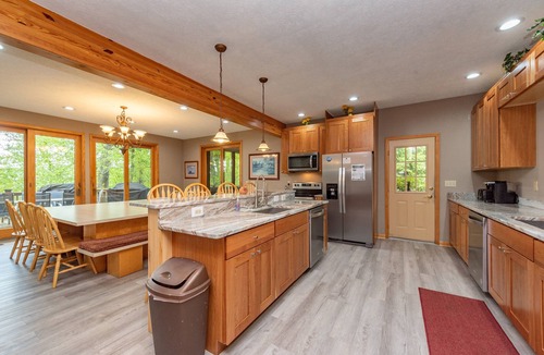 Thayerville House | Tranquil Lakefront w/Twin Hot Tubs & Dock