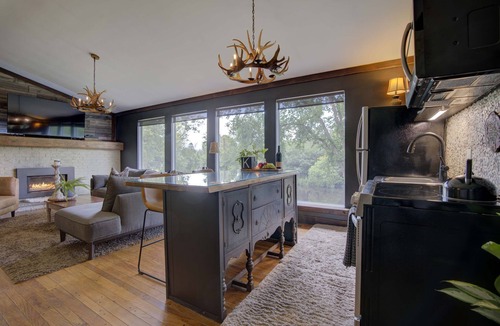 Newburgh Apartment | Tranquil/Private King Suite, Cozy, Riverfront w/hot tub,fireplace,firepit,trail.