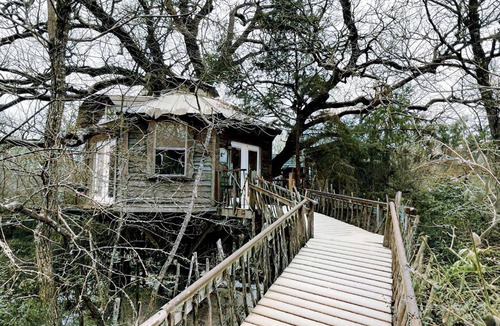 Celeste Cabin | Tree House Rental with Private Pool in Celeste, for Glamping Adventures in Texas