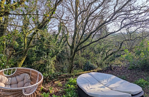 Huelgoat Cottage | Tree oasis. Large terrace overlooking lake and forest.