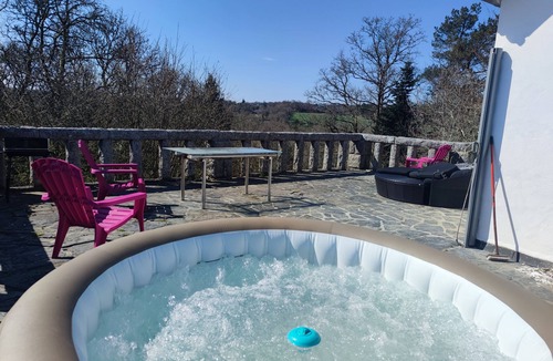 Huelgoat Cottage | Tree oasis. Large terrace overlooking lake and forest.