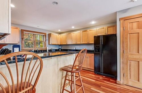 Stowe Area House | Treetops: 4 br, woodstove, a/c, deck & views, firepit, garage, great location!