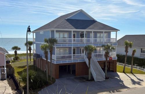 Cherry Grove Beach House | True Oceanfront 7 Suites Private Pool Sleeps 24 Anderson Cottage