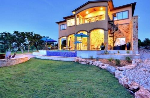 Highland Lake Estates House | Tuscan villa, 180° lake view, pool, outdoor kitchen, deep-water dock, boat lift