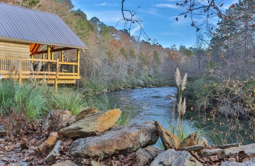 Ellijay Cabin | Twin Riverfront Lodges in Ellijay, GA - Hot Tub, Sleeps 14