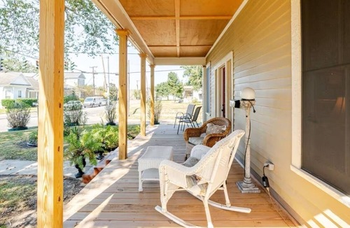 Abbeville House | Two bedrooms with queen beds 2 sofas and a full size pullout sofa. Antique sofa!
